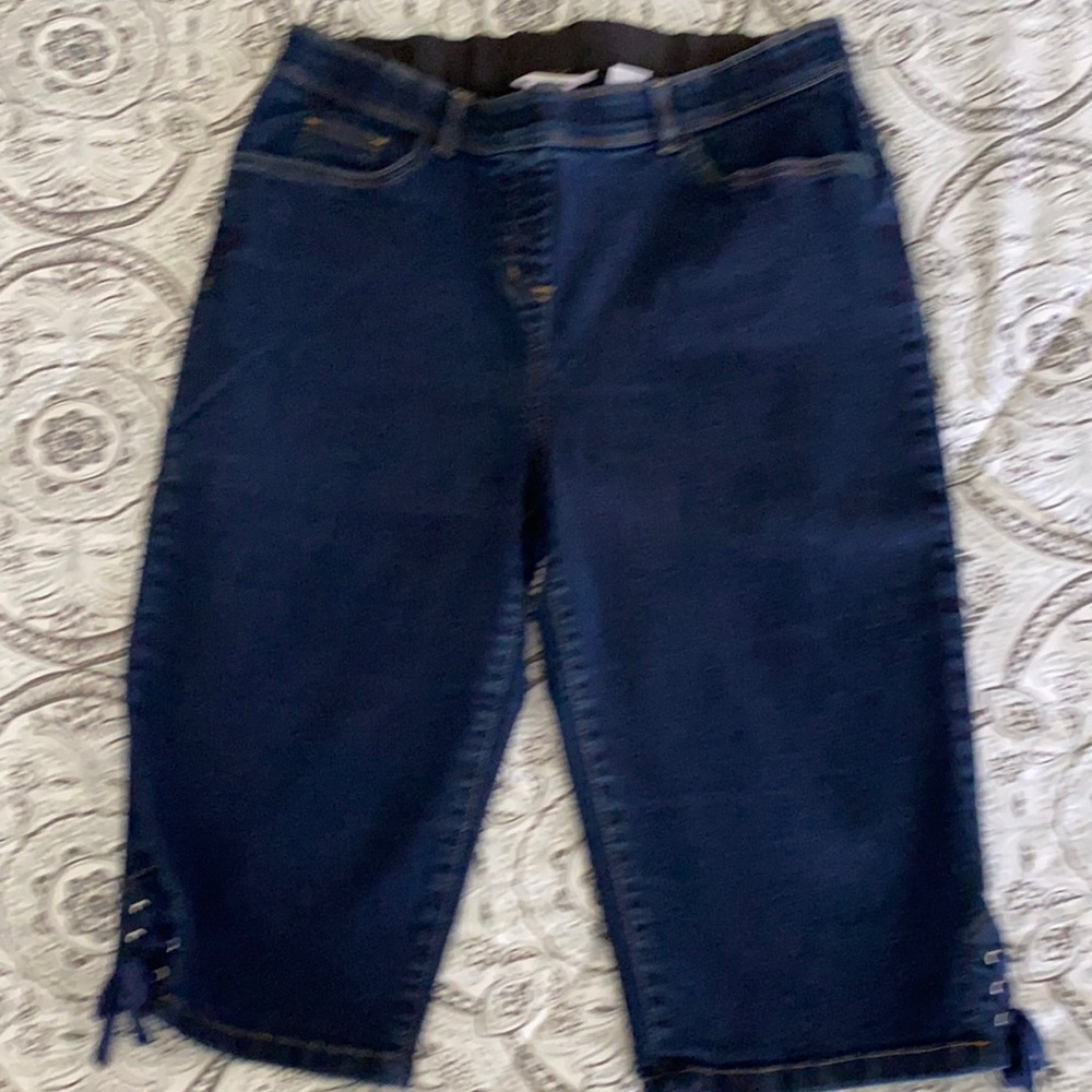 EUC Allison Daley Elastic-Waist Denim Skimmers